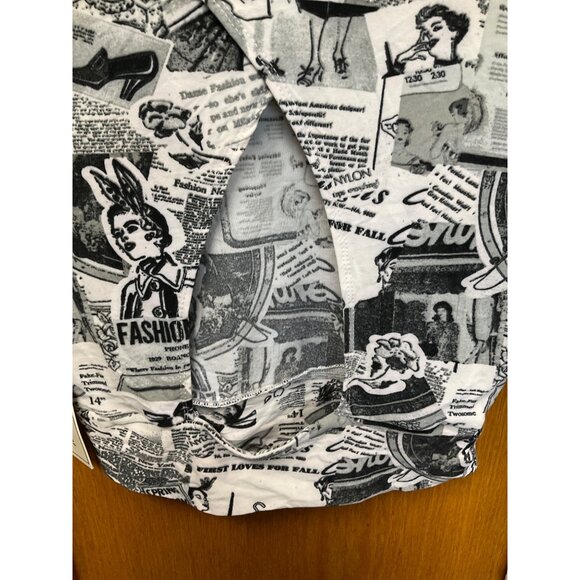 No Comment NY.LA Medium Womens Long Sleeve Newspaper Print Cropped Turtleneck To - Picture 7 of 7